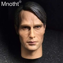 Mnotht-escultura de cabeza Hannibal, escala 1:6, Mads, Mikkelsen, modelo de cabeza, juguetes para figuras de acción de 12 pulgadas, regalo m3 2024 - compra barato