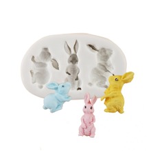 New Rabbit Fondant Cake Silicone Chocolate Mold Candy Molds Cookies Pastry Biscuits Mould Baking Cake Decoration Tools Kitchen 2024 - buy cheap