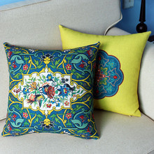 Подушка для домашнего декора Bohe, из льна и хлопка, с геометрическим узором, в ретро стиле, с цветами, диванные подушки, декоративная подушка 2024 - купить недорого