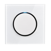 Esooli-interruptor de luz led, 1 gang, 1 way, com clique aleatório, para parede, com indicador led, painel de vidro cristalino, nova, 2018