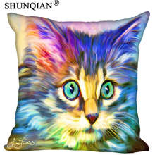 New Arrival Colorful Cat Pillowcase Wedding Decorative Pillow Case Customize Gift For Pillow Cover A815 2024 - buy cheap
