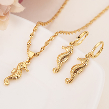 Hippocampus Jewelry set Aquatic Animal Gold Color PNG Seahorse Jewellerfor Women Papua New Guinea Traditional party Jewelry Gift 2024 - buy cheap