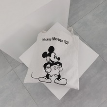 Disney-Bolso retro de Mickey mouse para mujer, bandolera de lona, en blanco y negro, original 2024 - compra barato