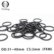 5PCS/lot Fluorine rubber Ring Black FKM O ring Seal OD31/32/33/34/35/36/37/38/39/40*2mm Rubber O-Ring Seal Oil Ring Fuel Gaskets 2024 - buy cheap