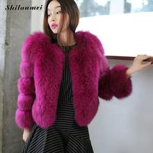 2020 New Women Winter Luxury Faux Fox Fur Coat Purple Pink Gray Slim Faux Fur Jacket Women Fake Fur Coats Gilet Outerwear 2024 - buy cheap