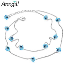 AnnMarie-tobilleras Swarovski para mujer, pulsera con cristales de 100%, cadena para el pie y la pierna, joyería para el pie, 2017 2024 - compra barato