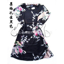 Black Chinese Peacock robe New Arrival pajamas Women's Silk Rayon Robe Bath Gown One Size Flower Free Shipping 2024 - buy cheap