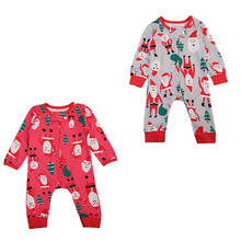 Baby Kids Christmas Long Sleeve Zipper Romper Infant Baby Boys Girls  Xmas Rompers Jumpsuit Festivel Santa Printing Clothes 2024 - buy cheap