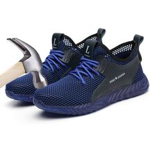 Zapatos de exterior para hombre, calzado de seguridad cómodo con suela suave, transpirable, con bolsa de acero, antiperforación, zapatos de trabajo ligeros para escalada 2024 - compra barato