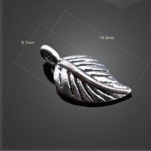 Amuletos de folhas antigos banhados a prata, alta qualidade, 20 10mm * 14.3mm, acessórios de joalheria diy 2024 - compre barato