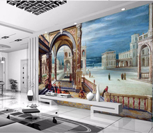 Papel tapiz 8d de arquitectura europea para pared, Mural 3D De Palacio o Castillo, papel adhesivo para fondo de sala de estar, decoración de murales 2024 - compra barato