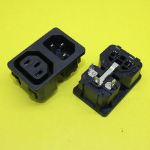 Ad-031 tomada bidirecional iec320 c14 entrada c13 tomada elétrica, plugue industrial, tomada de alimentação, conector 10a 250v