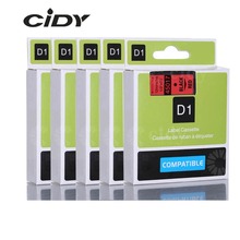 cidy 5pcs Compatible Dymo Labelmanager 12mm D1 Black on Red  45017 Label Tape Cartridges for DYMO LM160 LM280 PNP 2024 - buy cheap