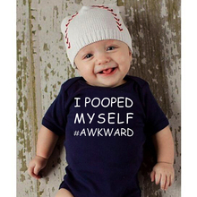 Infant Baby Short Sleeves Cotton Romper I Pooped Myself Letter Print Kids Baby Jumpsuit 2024 - buy cheap