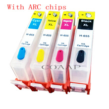 1 Set Refillable hp 655 Empty ink cartridge For Compatible HP Deskjetjet 6525 6625 6525 6520 4625 4615 3525 5525 Printer 2024 - buy cheap