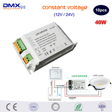 Hot 40W LED Power Supply Constant Voltage DC12/24V triac dimmable transformer 2024 - buy cheap