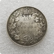Eua 1921,1932 george v, canadá esterlina 50 centavos de dólar cópia 2024 - compre barato