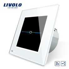 Livolo EU Standard, AC 220-250V VL-C701SR-31,White Crystal Glass Panel, Wall Light 2 Way Touch Remote Switch,No remote controlle 2024 - buy cheap