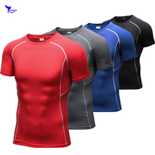 Men Quick Dry Workout Gym Short Sleeve Running Top Tees Sport Running Yoga Compression Fitness Exercise T-shirts Clothing Shirts 2024 - buy cheap