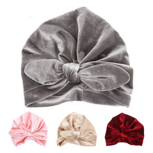 New Velvet Baby Hat for Girls Autumn Winter Baby Boy Cap Photography Props Elastic Infant Beanie Turban Hat Baby Accessories 2024 - buy cheap
