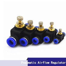 Pneumatic Airflow Regulator 4mm 6mm 8mm 10mm 12mm OD Hose Tube Gas Flow Adjust Valve Connector Fitting Air Speed Controller 2024 - buy cheap