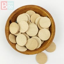 bite bites 30pc 37mm Unfinished Wood Discs Coin Circle Beech Round Smooth Wooden Food Grade Can Custom Wood blanks Baby Teether 2024 - buy cheap