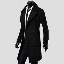 Casual Fashion Cool Men Double Breasted Overcoat Outwear Trench Coat Winter Long jacket, for men, smart casual, for casual, single breasted, 0.488kg (1.08lb.) 2024 - buy cheap