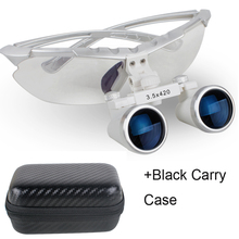 Dentist Dental Surgical Medical Binocular Loupes magnification 3.5x 420mm Optical Glass Loupe +Black Carry Case 2024 - buy cheap