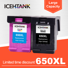 Icehtank-cartucho de tinta recarregável para hp 650 xl, cartucho de substituição para hp deskjet 1015 1515 2515 2545 2645 3515 3545 4515 4645 2024 - compre barato