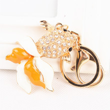 Lovely Goldfish Fish Charm New Arrival Crystal Rhinestone Pendant Purse Bag Key Ring Chain Creative Birthday Friend Gift 2024 - buy cheap