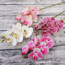 Flores de orquídea falsas em 3d com toque real, borboleta, flor de orquídea para casa, casamento, decoração artesanal para casa flor de orquídea 2024 - compre barato