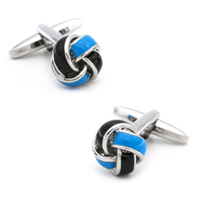 Men's Knot Cuff Links Copper Material Blue Color B1013 2024 - buy cheap