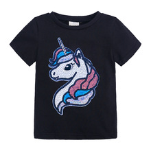 Little Girls Clothing Cartoon Unicorn Girls T Shirt Short Sleeve Toddler Girls Tops Baby Girl Summer Clothes 2024 - buy cheap