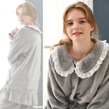 Женское Фланелевое пальто, теплая зимняя Пижама с кружевом, одежда для лактации 2024 - купить недорого