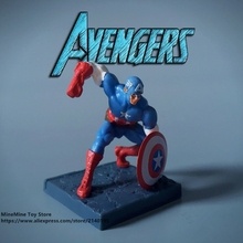 Marvel Мстители Капитан Америка 6 см фигурка аниме мини украшение ПВХ Коллекционная фигурка игрушка модель для детей 2024 - купить недорого