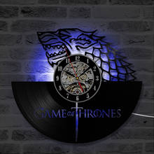Game of Thrones Led Wall Clock Modern Design Vintage Vinyl Record Wall Clock with 7 Color Change Hanging Watch Remote Control 2024 - buy cheap