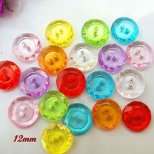 100pcs 12mm 2 hole colorful transparent acrylic buttons for sewing scrapbook craft diy accessories Children's buttons 2024 - buy cheap