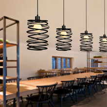 ModernIron-Lámpara Led colgante con forma de resorte, luces creativas para cafetería/restaurante, balcón, Loft, Vintage 2024 - compra barato