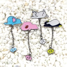 The animals are asleep Enamel chain brooch Lovely Cat Pig penguin Elephant Animal metal badge Collar pin fashion accessories 2024 - buy cheap