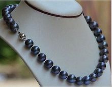 FREE SHIPPING HOT sell new Style >>>>natural 10-11mm black blue akoya pearl necklace 17inch 2024 - buy cheap