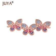 Suministros de fabricación de joyería diy hecho a mano 1 pieza de cobre circonita diamantes de imitación mariposa conectores para fabricación de collares pulseras 2024 - compra barato