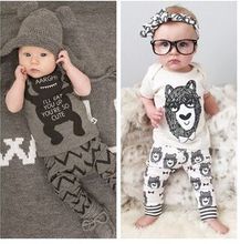 Hot  summer style infant clothes baby girl clothing sets boy cotton little monsters short sleeve 2pcs baby boy clothes 2024 - купить недорого