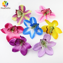 High Quality 12cm Artificial orchid flower heads ,silk Flowers for Wedding Party Banquet Decorative Flowers DIY 50pcs/lot 2024 - buy cheap