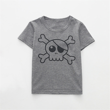 Camisetas de halloween para niños, Camiseta de algodón para bebés, camiseta de moda para niños y niñas, camiseta de manga corta con estampado de calavera y cabeza 2024 - compra barato