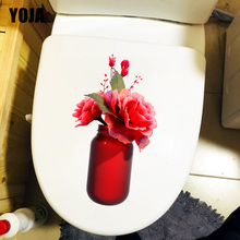 YOJA 14X24.7CM Bright Bottle Of Flowers Living Room Wall Sticker Fashion WC Toilet Decor T1-1855 2024 - buy cheap
