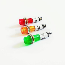 Luces indicadoras de plástico y Metal, lámpara de señal impermeable de 12V, 24V, 220v, sin varilla, 7mm de agujero, 5 uds. 2024 - compra barato