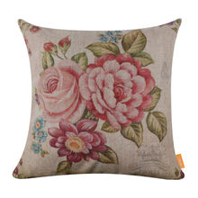 Linkwell 45 x 45 cm Retro grande rosa jardim de rosas flor serapilheira decorativa Couch sofá assento capa de almofada lance fronha para poltrona 2024 - compre barato