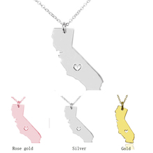 SUTEYI stainless steel necklace bijouterie state California charm state map collar heart  necklaces jewelry 2024 - buy cheap