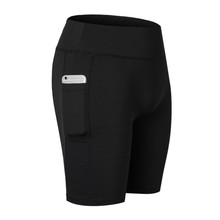 Pantalones cortos deportivos elásticos para correr y trotar, mallas cortas elásticas de secado rápido, color negro, novedad de 2018 2024 - compra barato
