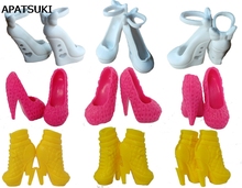 10 парт/лот Смешанные стильные модные дизайнерские туфли на высоком каблуке туфли для Monster сандалии для куклы для 1/6 куклы-монстры 2024 - купить недорого